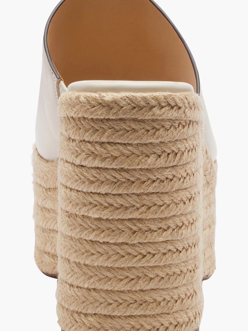 Coach Cream Leather Espadrille Wedge Slide with Gold C Accent - Picture 4 of 4